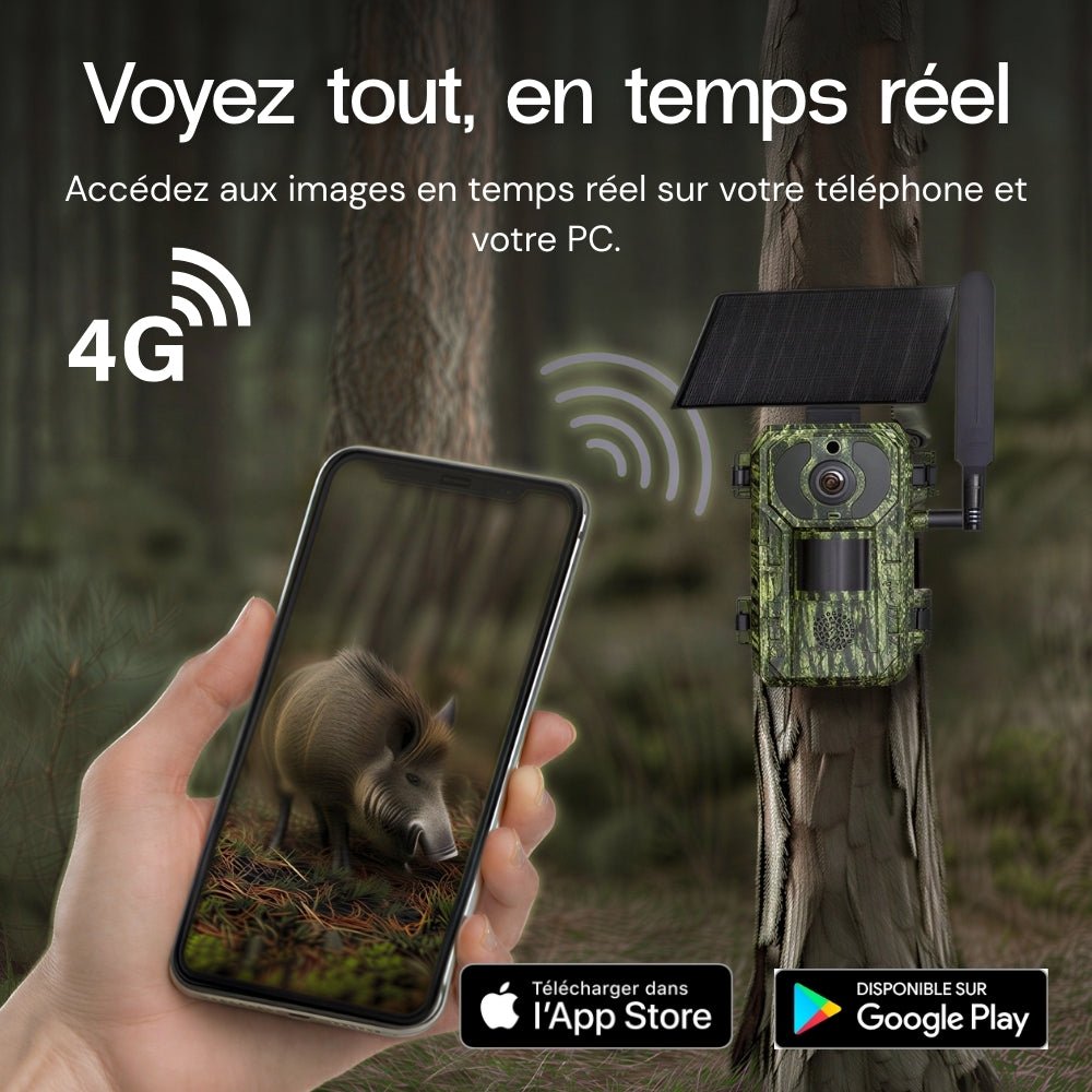 4G Wildkamera mit integriertem Solarpanel