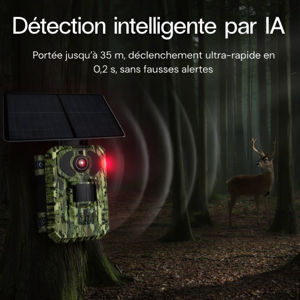 4G Wildkamera mit integriertem Solarpanel