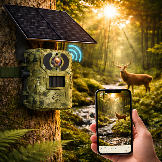 4G Wildkamera mit integriertem Solarpanel